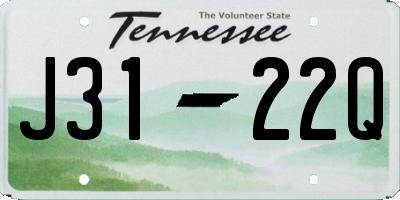 TN license plate J3122Q