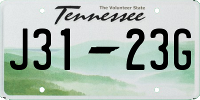 TN license plate J3123G