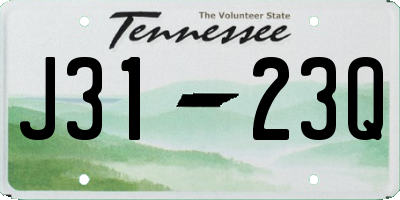 TN license plate J3123Q