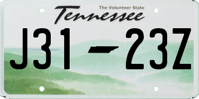 TN license plate J3123Z