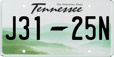 TN license plate J3125N