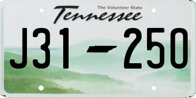 TN license plate J3125O