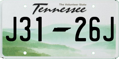 TN license plate J3126J