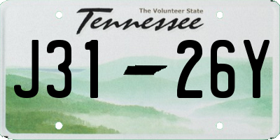 TN license plate J3126Y