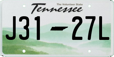 TN license plate J3127L