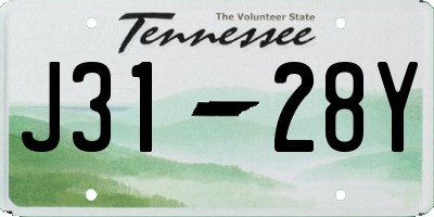 TN license plate J3128Y