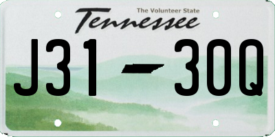 TN license plate J3130Q