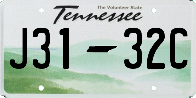 TN license plate J3132C
