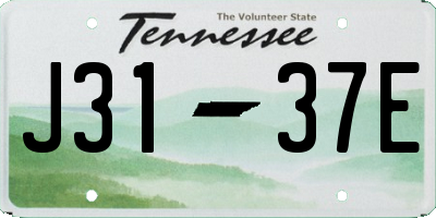 TN license plate J3137E