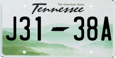 TN license plate J3138A