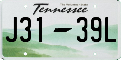 TN license plate J3139L