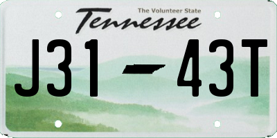 TN license plate J3143T