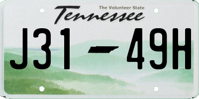 TN license plate J3149H