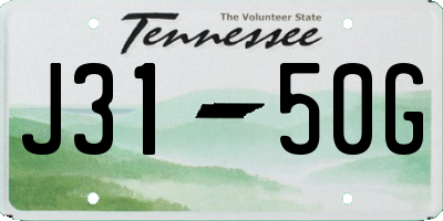 TN license plate J3150G