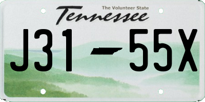 TN license plate J3155X