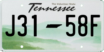 TN license plate J3158F