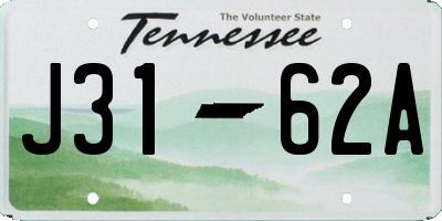 TN license plate J3162A