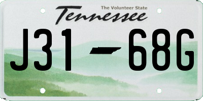 TN license plate J3168G