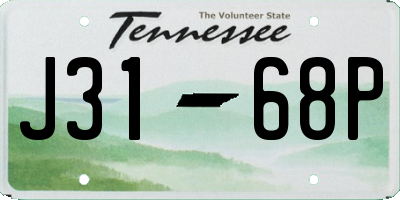 TN license plate J3168P