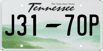 TN license plate J3170P