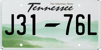 TN license plate J3176L