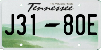 TN license plate J3180E