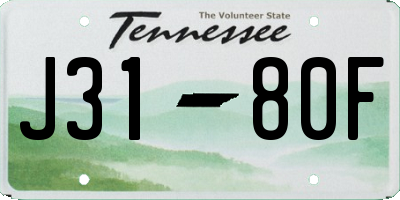 TN license plate J3180F