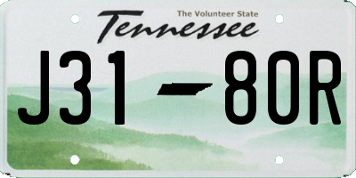 TN license plate J3180R