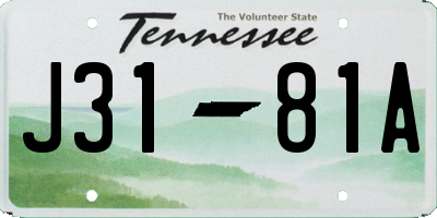 TN license plate J3181A
