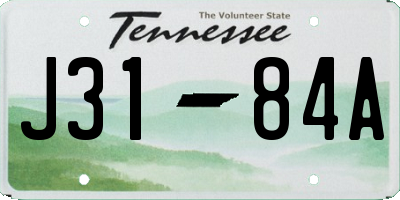 TN license plate J3184A