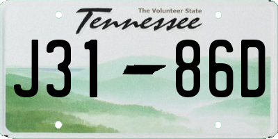 TN license plate J3186D