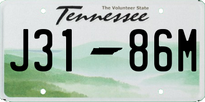 TN license plate J3186M