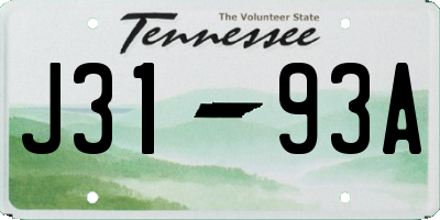 TN license plate J3193A