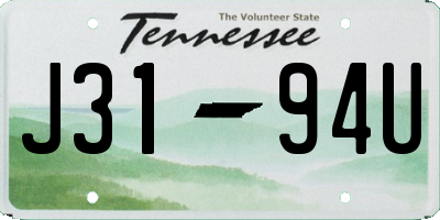 TN license plate J3194U