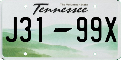 TN license plate J3199X