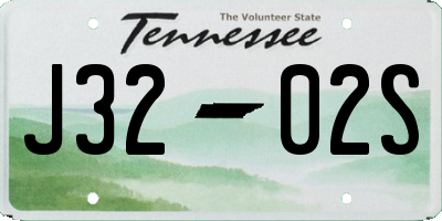 TN license plate J3202S