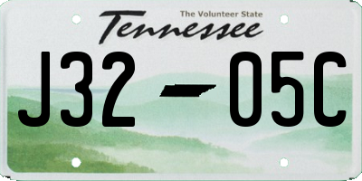 TN license plate J3205C