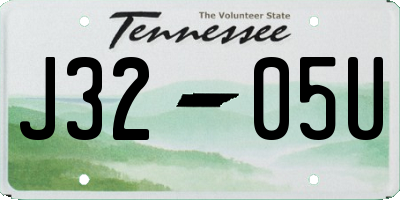 TN license plate J3205U
