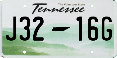 TN license plate J3216G