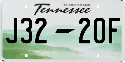 TN license plate J3220F
