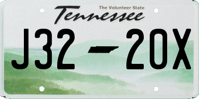 TN license plate J3220X