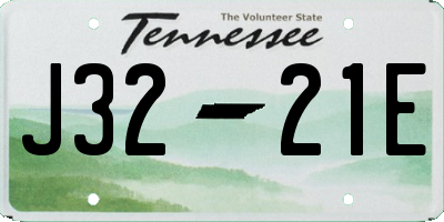 TN license plate J3221E