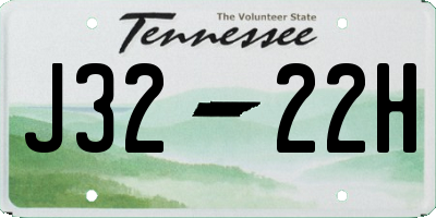 TN license plate J3222H