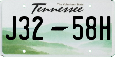 TN license plate J3258H