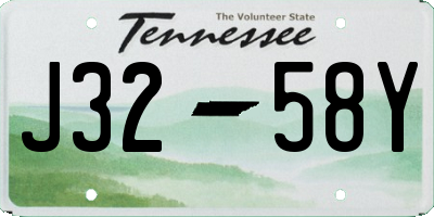 TN license plate J3258Y