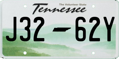 TN license plate J3262Y
