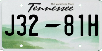 TN license plate J3281H