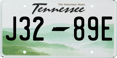 TN license plate J3289E