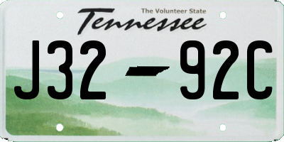TN license plate J3292C