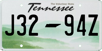 TN license plate J3294Z